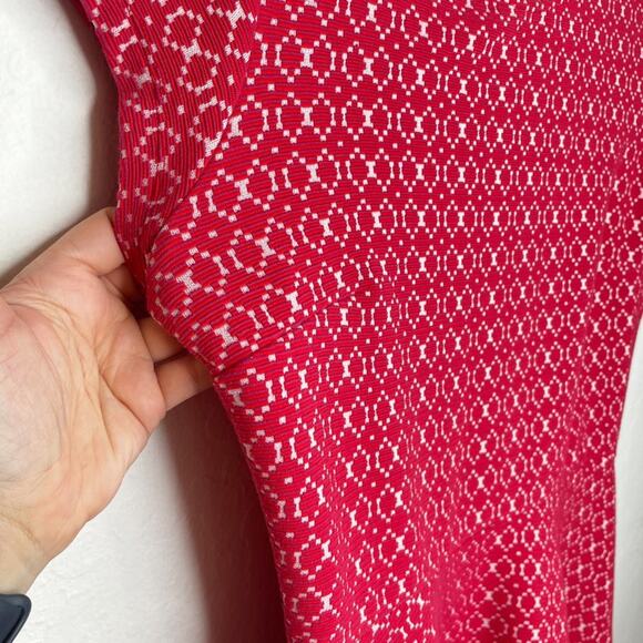 NWOT Leota Ursula Bellissimo Pink Short Sleeve Textured Knit Fit and Flare Dress - Picture 10 of 12